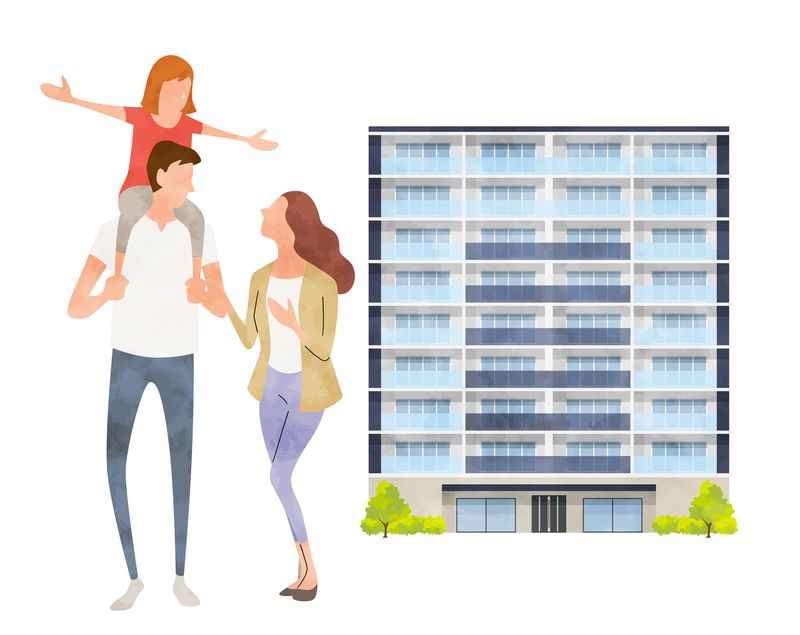 長期入居者と安定した賃貸運用を示す住宅のイラスト