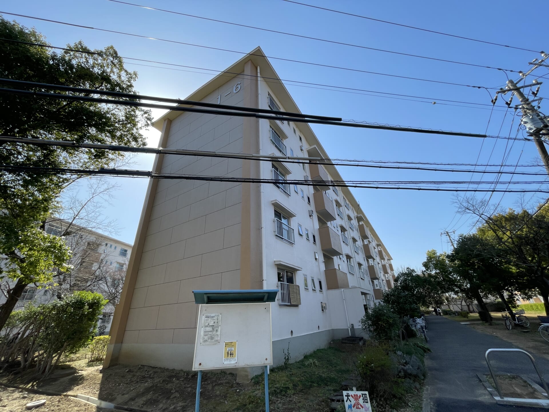 新栄町住宅1の6号棟の外観