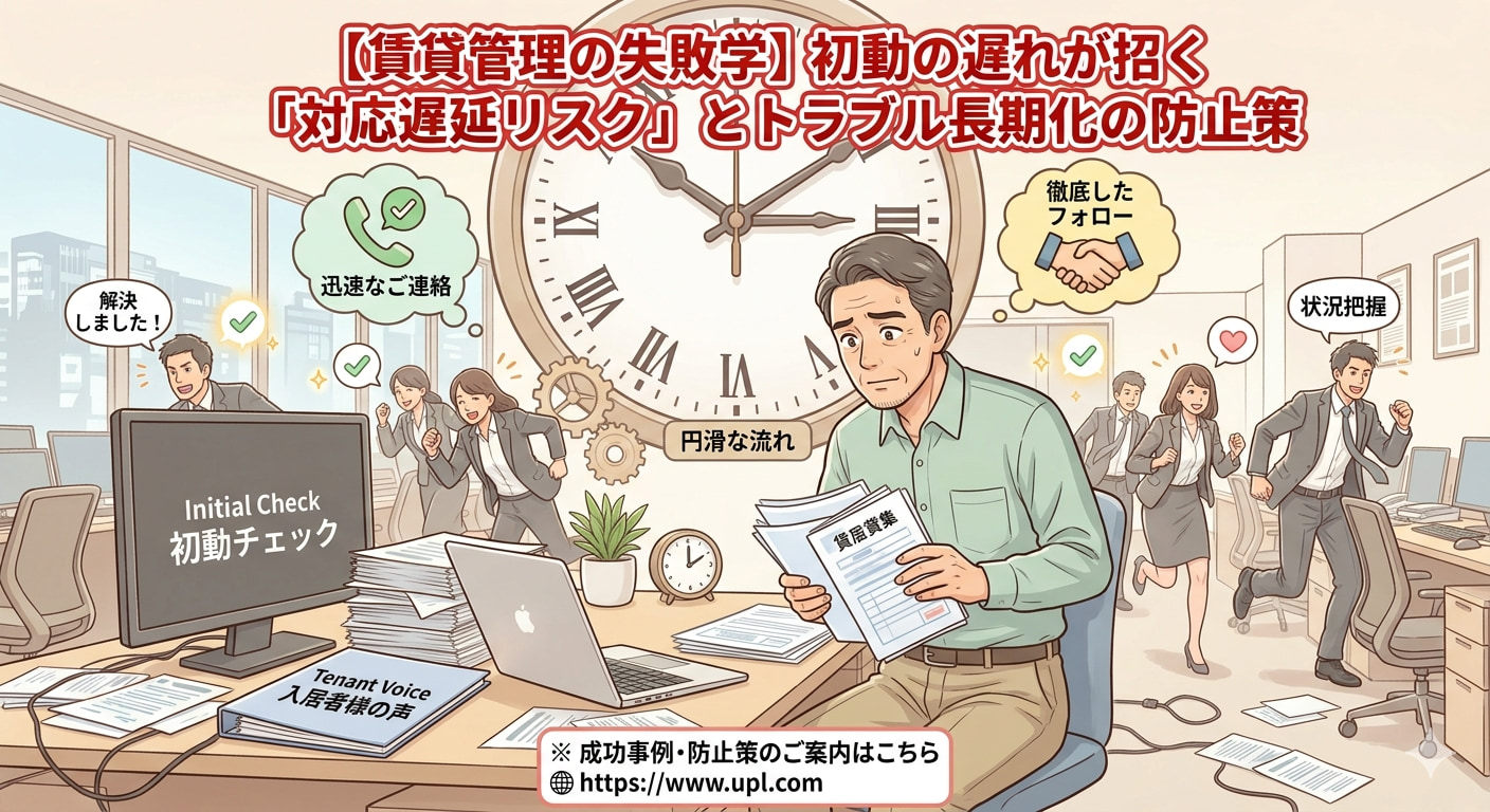 【賃貸管理の失敗学】初動の遅れが招く「対応遅延リスク」とトラブル長期化の防止策